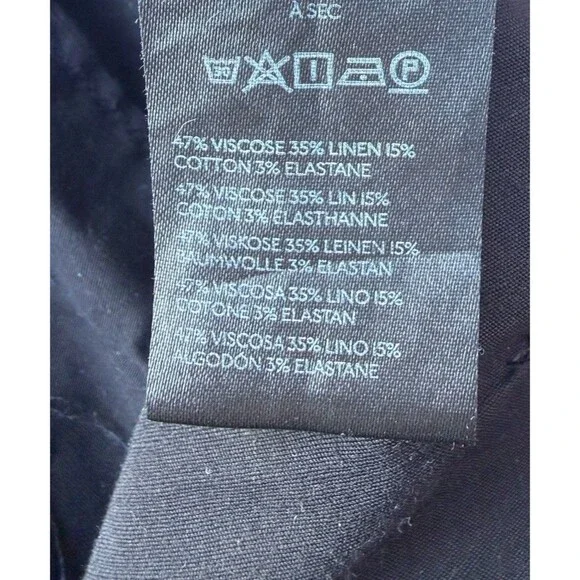 Maeve Pants Womens 34 Black Linen Blend The Colette High Rise Wide Leg Trousers - Picture 9 of 13